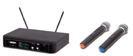 SET 2 MICROFONI WIRELESS UHF A FREQUENZA FISSA