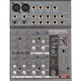 MIXER AUDIO A 10 CANALI
CON EFFETTI - GAIN, ALTI,
MEDI, BASSI, EFX, PAN, MASTER
E PEAK LED SUI CANALI 1 E
2 BILANCIATI E SBILANCIATI -
EFX PHANTOM 48 V