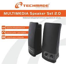 altoparlanti stereo compatti ed eleganti, dotato di interruttore ON/OFF, regolatore di volume frontale e amplificatore integrato.