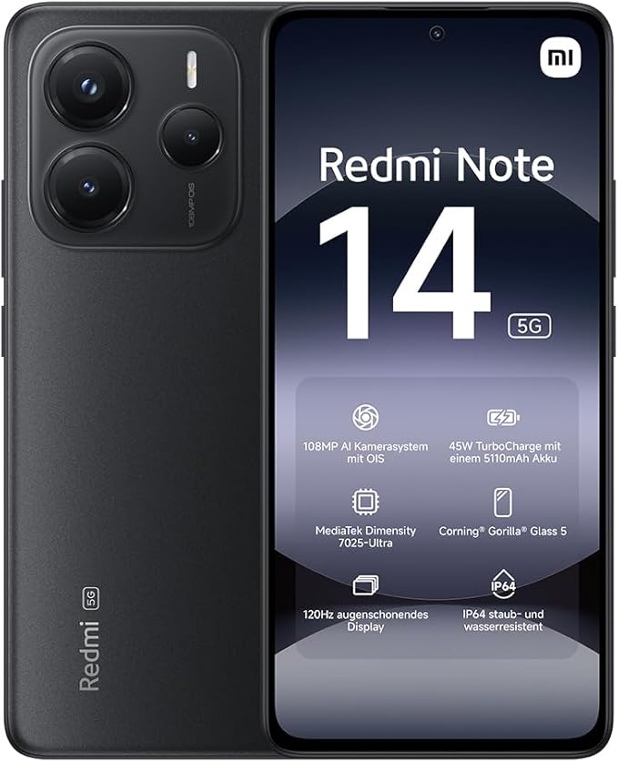 xiaomi redmi note 14 5g 8+256gb midnight black